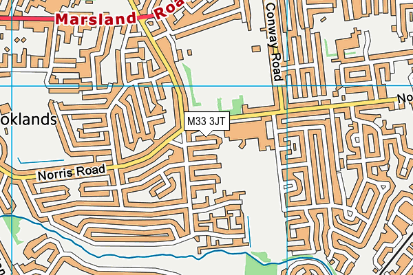 M33 3JT map - OS VectorMap District (Ordnance Survey)