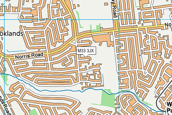 M33 3JX map - OS VectorMap District (Ordnance Survey)