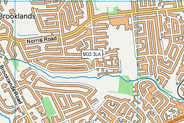 M33 3LA map - OS VectorMap District (Ordnance Survey)