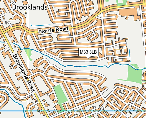 M33 3LB map - OS VectorMap District (Ordnance Survey)