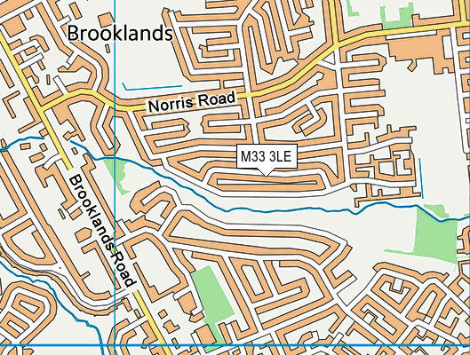M33 3LE map - OS VectorMap District (Ordnance Survey)
