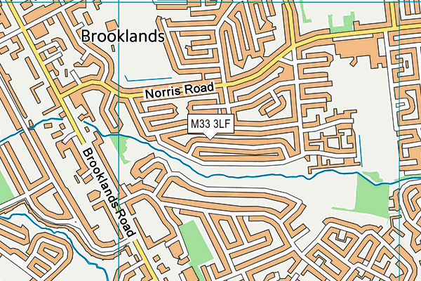 M33 3LF map - OS VectorMap District (Ordnance Survey)