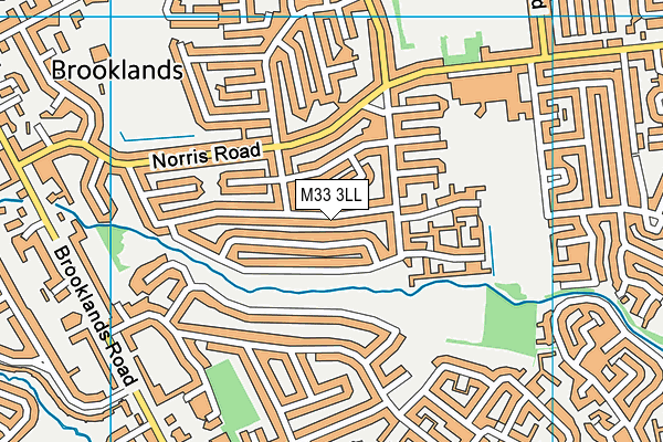 M33 3LL map - OS VectorMap District (Ordnance Survey)