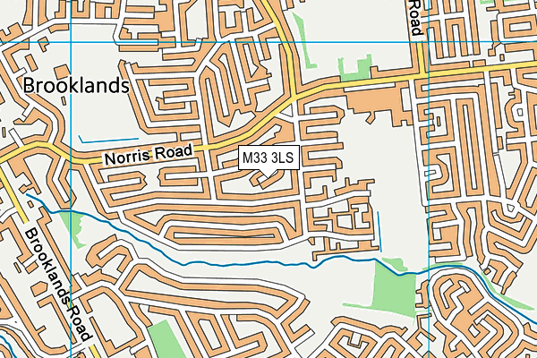 M33 3LS map - OS VectorMap District (Ordnance Survey)