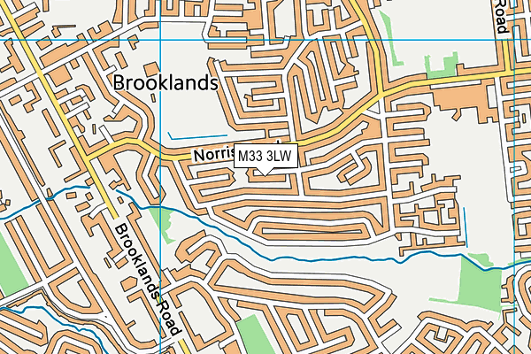 M33 3LW map - OS VectorMap District (Ordnance Survey)