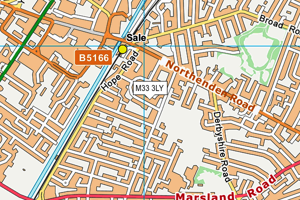 M33 3LY map - OS VectorMap District (Ordnance Survey)