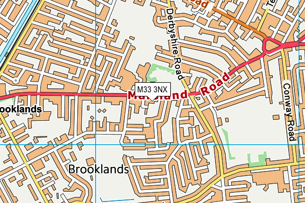 M33 3NX map - OS VectorMap District (Ordnance Survey)