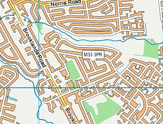 M33 3PR map - OS VectorMap District (Ordnance Survey)