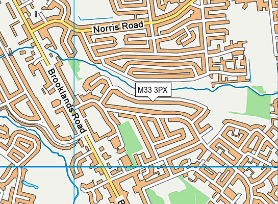 M33 3PX map - OS VectorMap District (Ordnance Survey)
