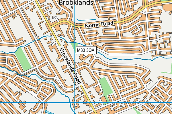 M33 3QA map - OS VectorMap District (Ordnance Survey)