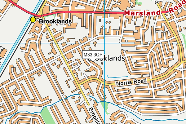 M33 3QP map - OS VectorMap District (Ordnance Survey)