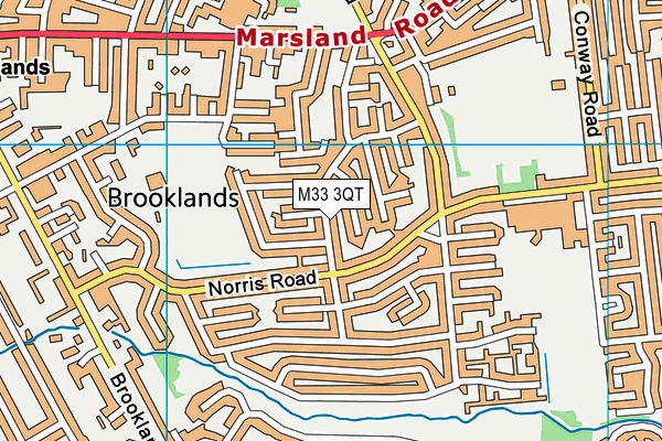 M33 3QT map - OS VectorMap District (Ordnance Survey)
