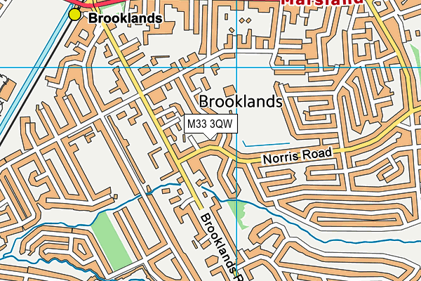 M33 3QW map - OS VectorMap District (Ordnance Survey)