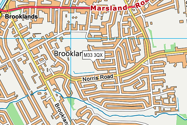 M33 3QX map - OS VectorMap District (Ordnance Survey)