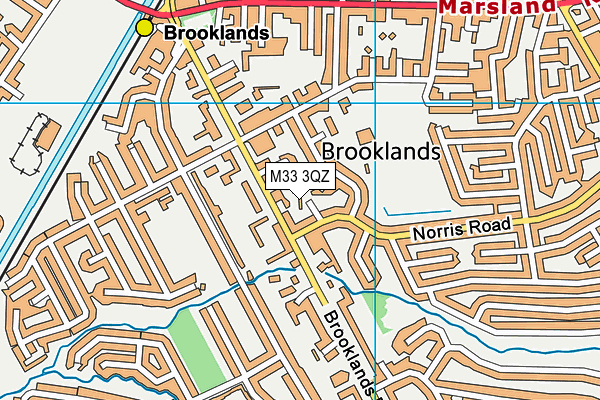 M33 3QZ map - OS VectorMap District (Ordnance Survey)