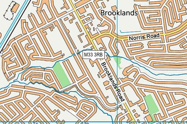 M33 3RB map - OS VectorMap District (Ordnance Survey)