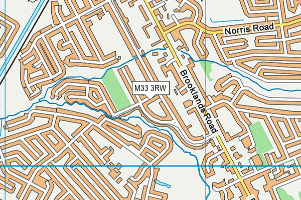 M33 3RW map - OS VectorMap District (Ordnance Survey)