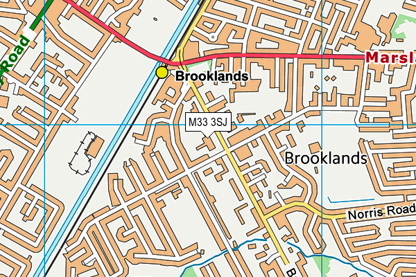 M33 3SJ map - OS VectorMap District (Ordnance Survey)