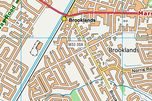 M33 3SX map - OS VectorMap District (Ordnance Survey)