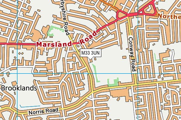 M33 3UN map - OS VectorMap District (Ordnance Survey)