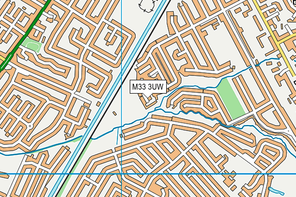 M33 3UW map - OS VectorMap District (Ordnance Survey)