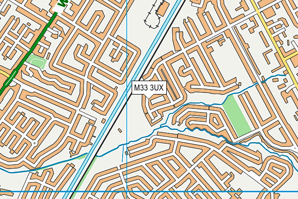 M33 3UX map - OS VectorMap District (Ordnance Survey)