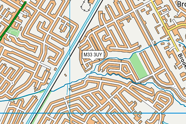 M33 3UY map - OS VectorMap District (Ordnance Survey)