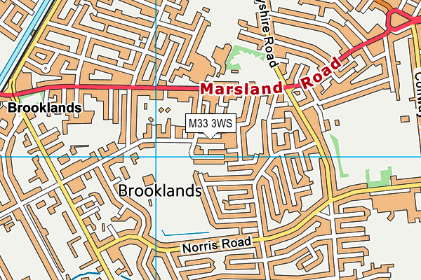 M33 3WS map - OS VectorMap District (Ordnance Survey)