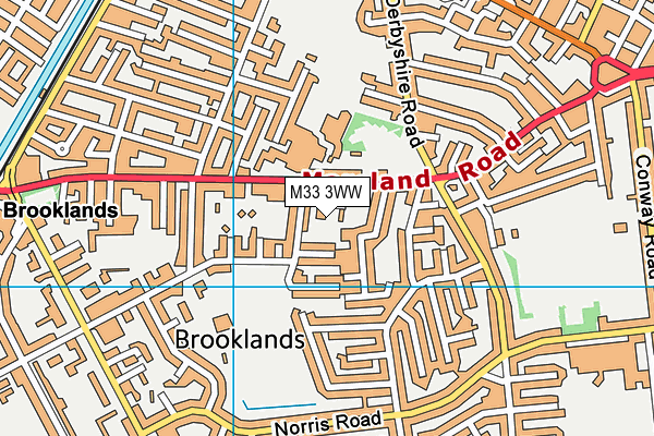 M33 3WW map - OS VectorMap District (Ordnance Survey)