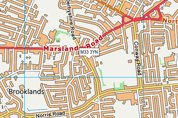 M33 3YN map - OS VectorMap District (Ordnance Survey)