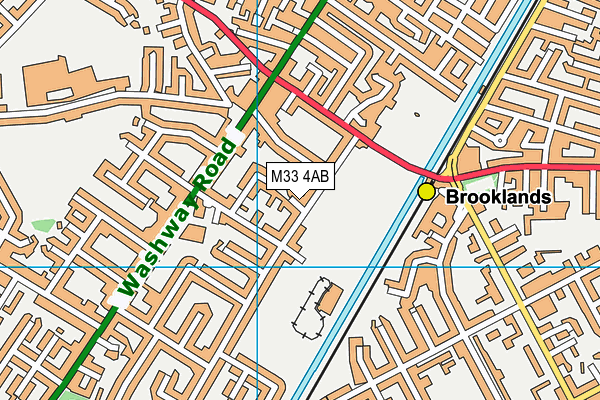 M33 4AB map - OS VectorMap District (Ordnance Survey)