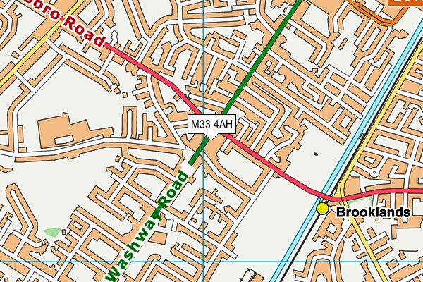 M33 4AH map - OS VectorMap District (Ordnance Survey)