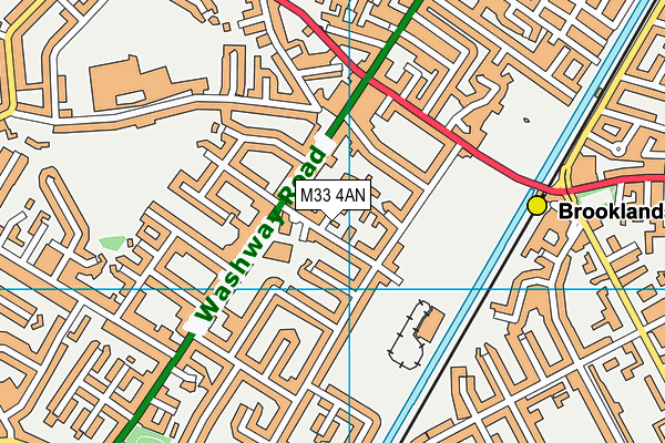 M33 4AN map - OS VectorMap District (Ordnance Survey)