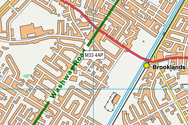 M33 4AP map - OS VectorMap District (Ordnance Survey)