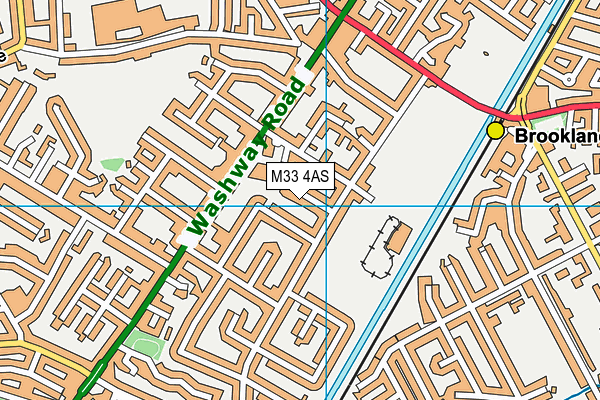 M33 4AS map - OS VectorMap District (Ordnance Survey)