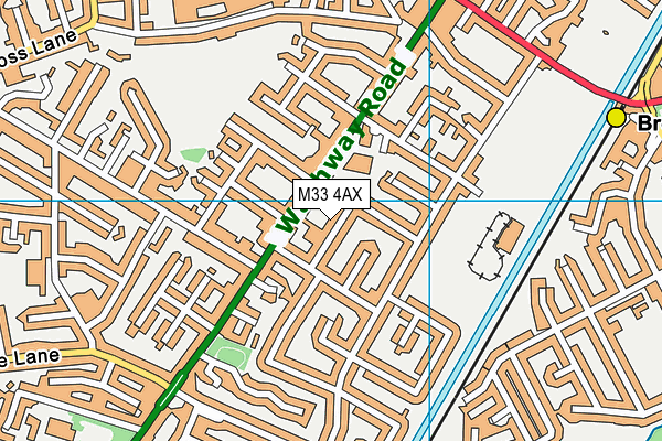 M33 4AX map - OS VectorMap District (Ordnance Survey)