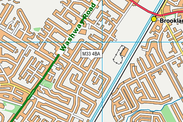 M33 4BA map - OS VectorMap District (Ordnance Survey)