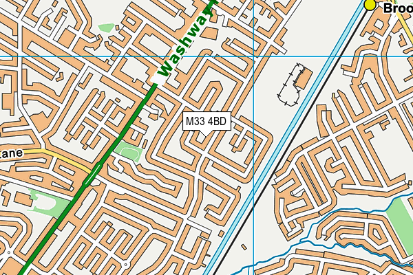M33 4BD map - OS VectorMap District (Ordnance Survey)