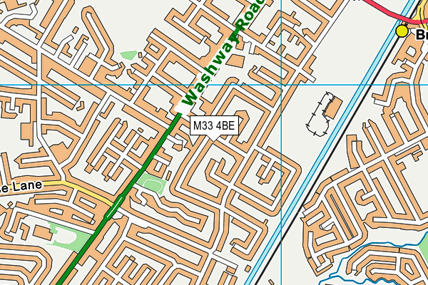 M33 4BE map - OS VectorMap District (Ordnance Survey)