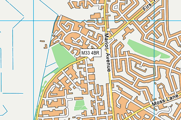 M33 4BR map - OS VectorMap District (Ordnance Survey)