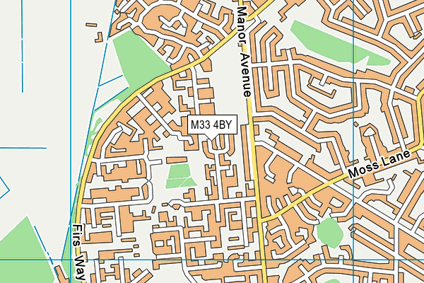 M33 4BY map - OS VectorMap District (Ordnance Survey)