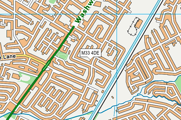 M33 4DE map - OS VectorMap District (Ordnance Survey)
