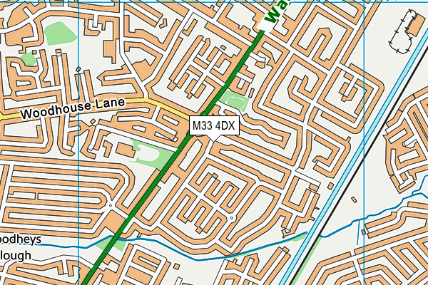 M33 4DX map - OS VectorMap District (Ordnance Survey)