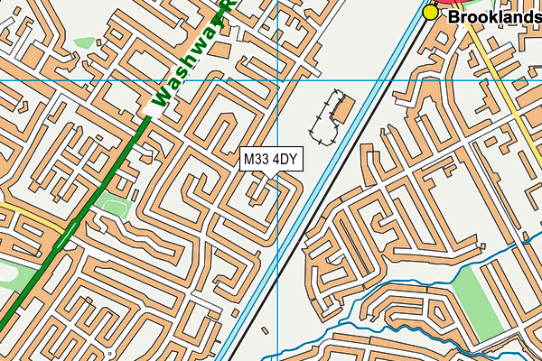 M33 4DY map - OS VectorMap District (Ordnance Survey)