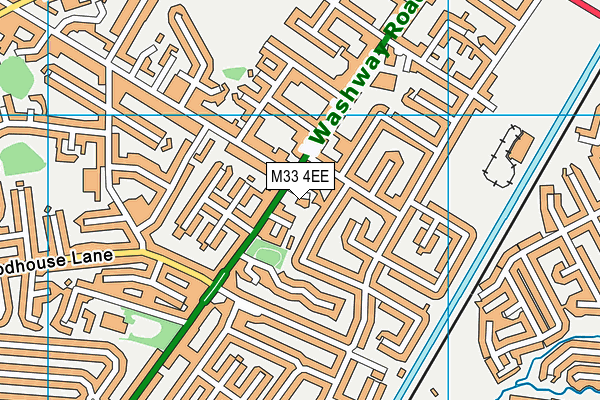 M33 4EE map - OS VectorMap District (Ordnance Survey)