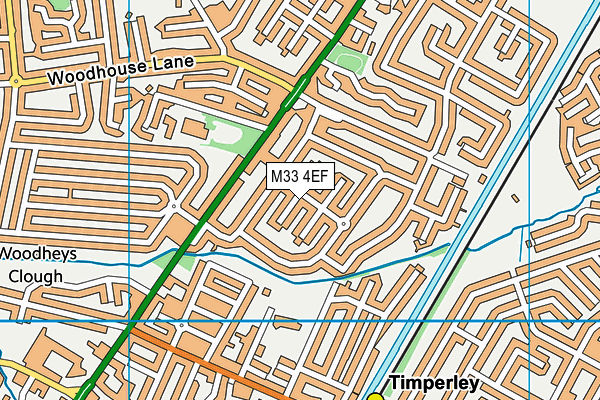 M33 4EF map - OS VectorMap District (Ordnance Survey)