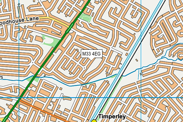 M33 4EG map - OS VectorMap District (Ordnance Survey)