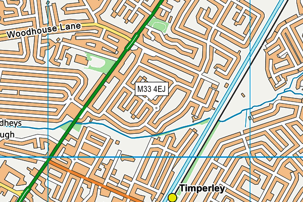 M33 4EJ map - OS VectorMap District (Ordnance Survey)