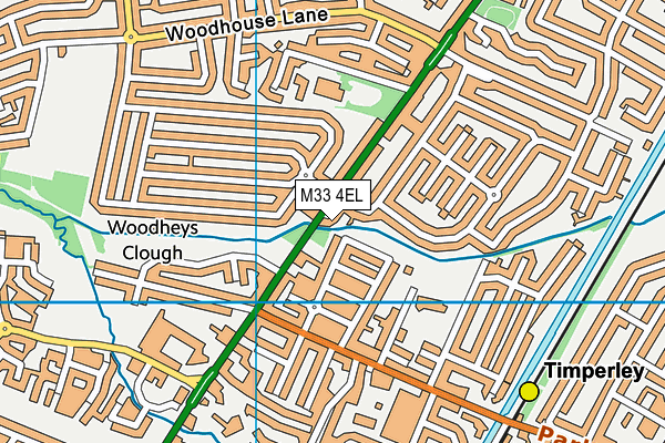 M33 4EL map - OS VectorMap District (Ordnance Survey)