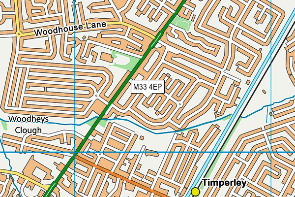 M33 4EP map - OS VectorMap District (Ordnance Survey)